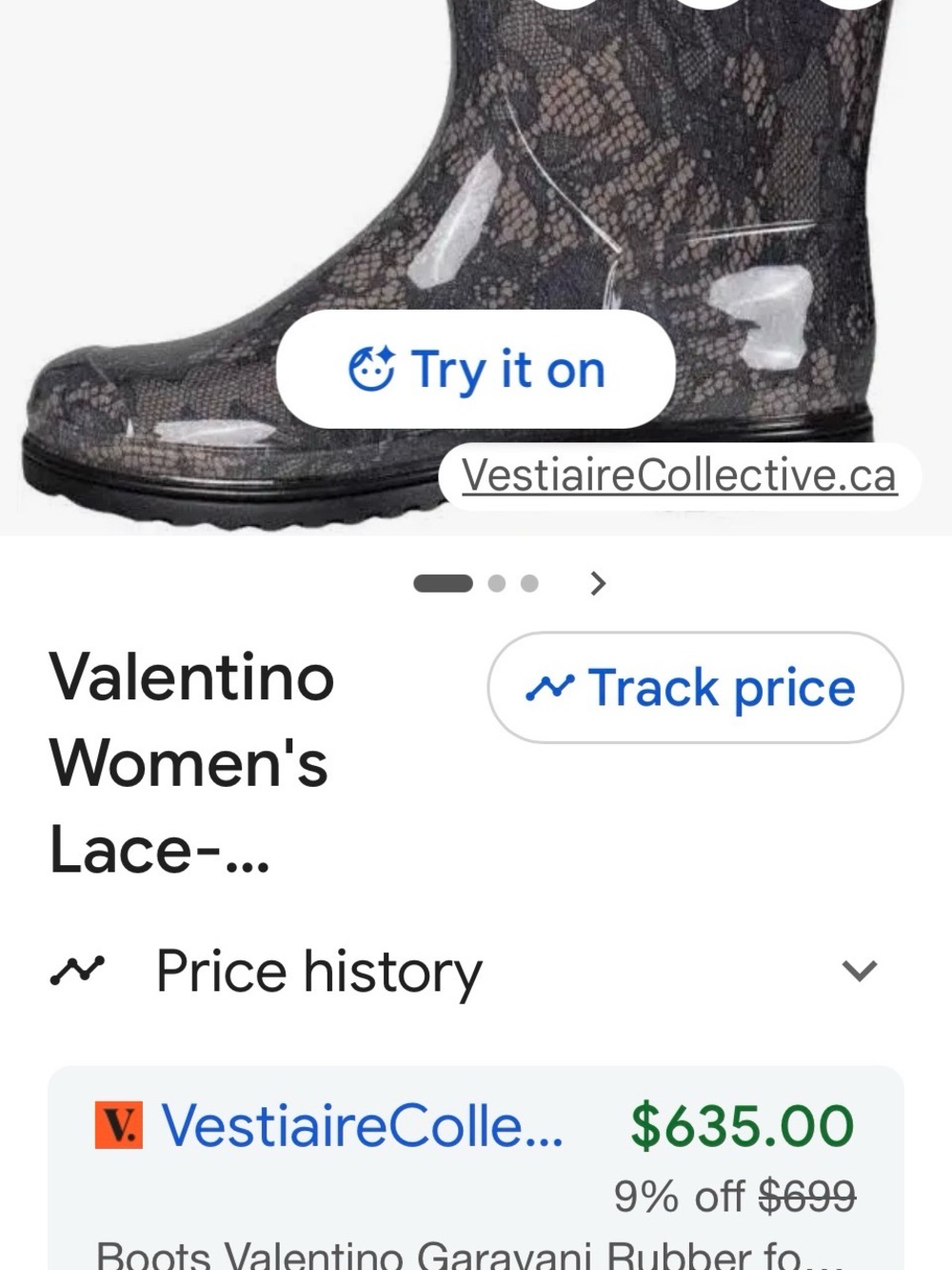 Valentino Black Lace-Pattern Glossy Rain Boot